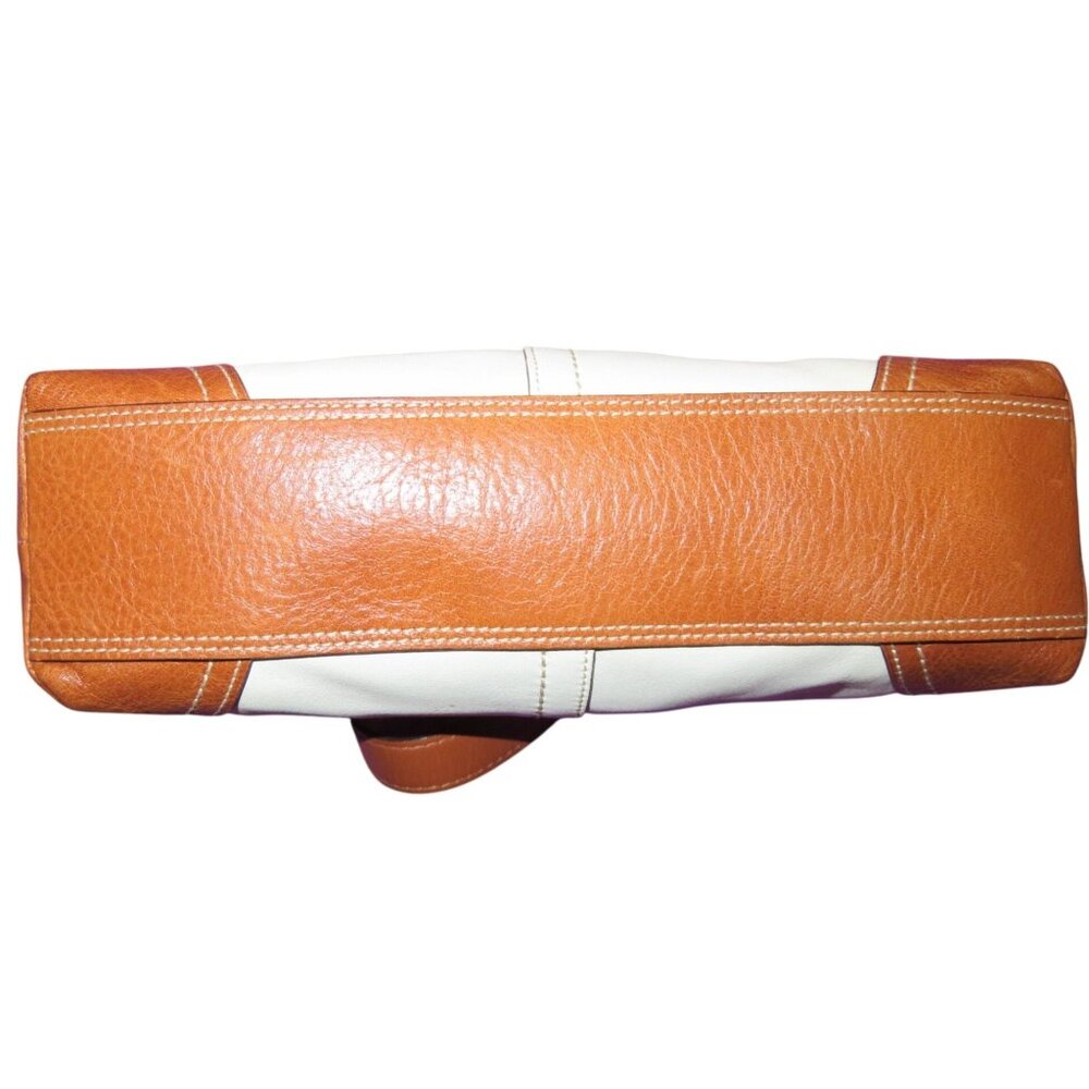 Coach 2007 Hamptons Cream & Tan Leather Demi Bag Baguette - Picture 6 of 13